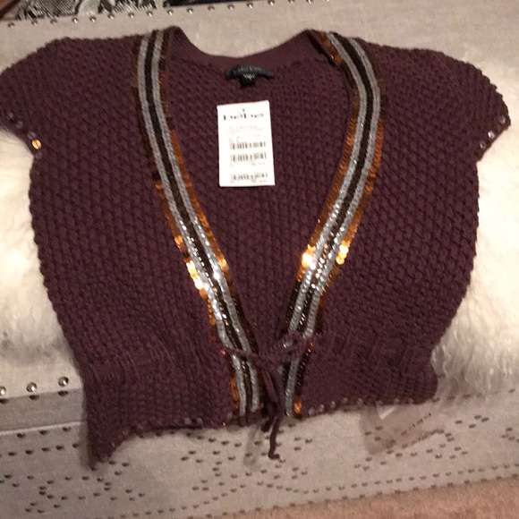 Bebe short sleeve sequined sweater - Picture 5 of 8